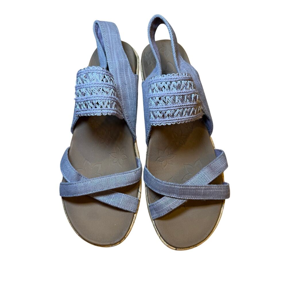 Skechers Beverlee High Tea Mauve Wedge Sandals‎ Faux Cork Sole Women’s 7